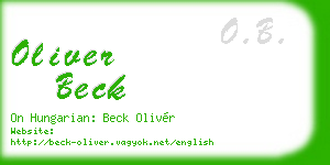 oliver beck business card