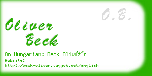 oliver beck business card
